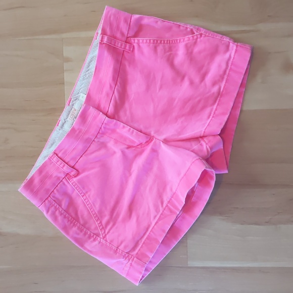 J. Crew Pants - J. Crew Chino Shorts, low rise, hot pink, distressed, size 2, 100% cotton